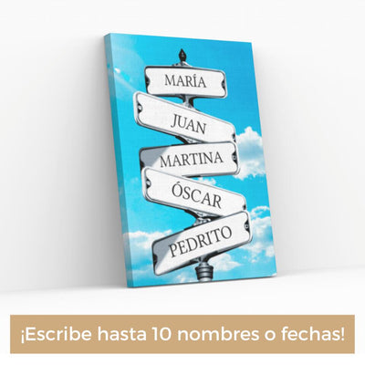 Tela Personalizada com Nomes - Nuvens (cor)